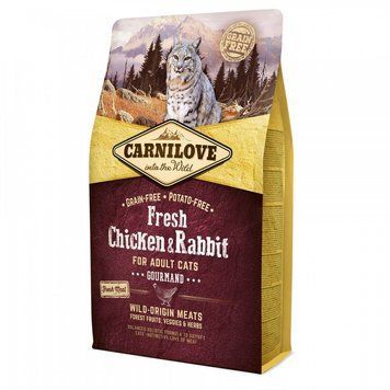 Корм сухий Carnilove Fresh Chicken and Rabbit for Adult Cats для дорослих котів з куркою та кроликом 2 кг 1111153668 фото