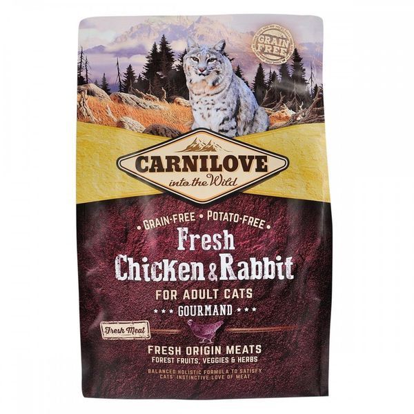Корм сухий Carnilove Fresh Chicken and Rabbit for Adult Cats для дорослих котів з куркою та кроликом 2 кг 1111153668 фото