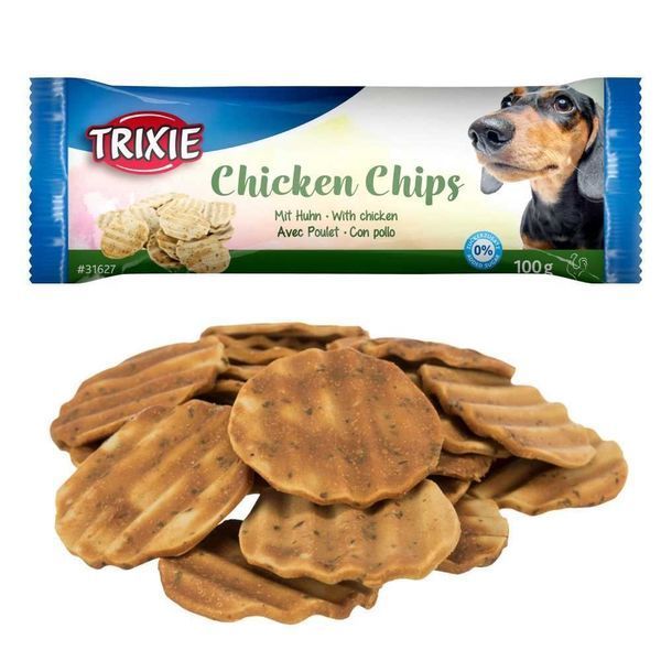 Ласощі Trixie Chicken Chips для собак чіпси зі смаком курки d-4 см 100 г 1111170309 фото