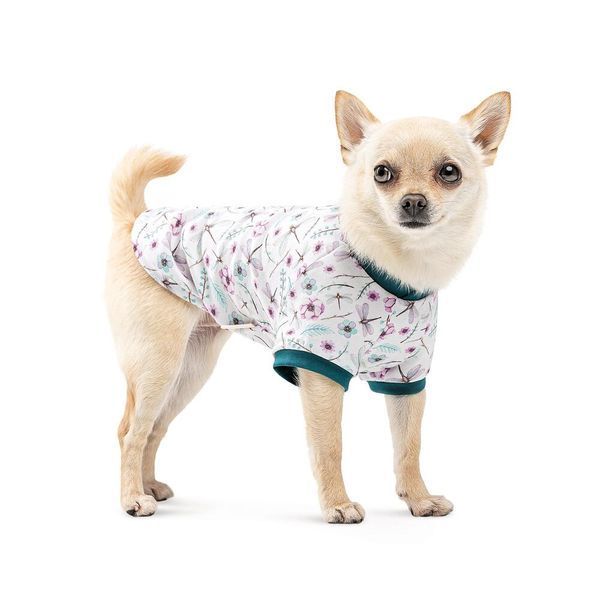 Футболка Pet Fashion Flora для собак бавовна трикотаж біла з квітковим принтом М 1111195210 фото
