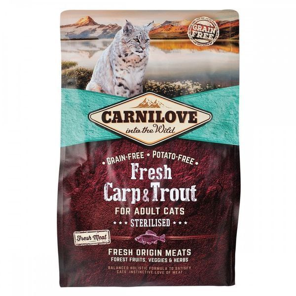 Корм сухий Carnilove Fresh Carp and Trout Sterilised for Adult Cats для дорослих стерилізованих та кастрованих котів з короп 1111153670 фото