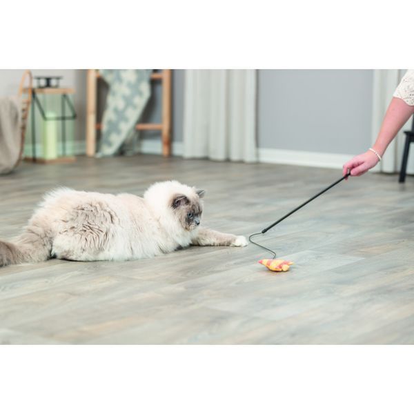 Іграшка Trixie для котів Паличка з плюшевою рибою 46 см 1111185451 фото