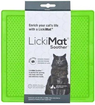 Лизальний килимок антистрес для котів LickiMat Soother Green Cat, м'яка основа 27778 фото