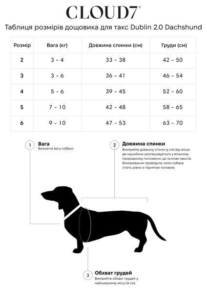 Дощовик для такс і схожих порід собак Cloud7 Dublin 2.0 Dachshund Коричневий 4 45702 фото