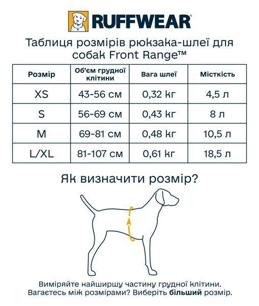 Шлейка-рюкзак для собаки Ruffwear Front Range&trade; XS Серый 30977 фото