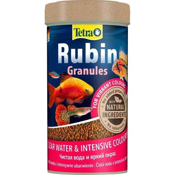 Корм Tetra Rubin Granules для акваріумних рибок для яскравості забарвлення гранули 100 г/ 250 мл 11119 фото