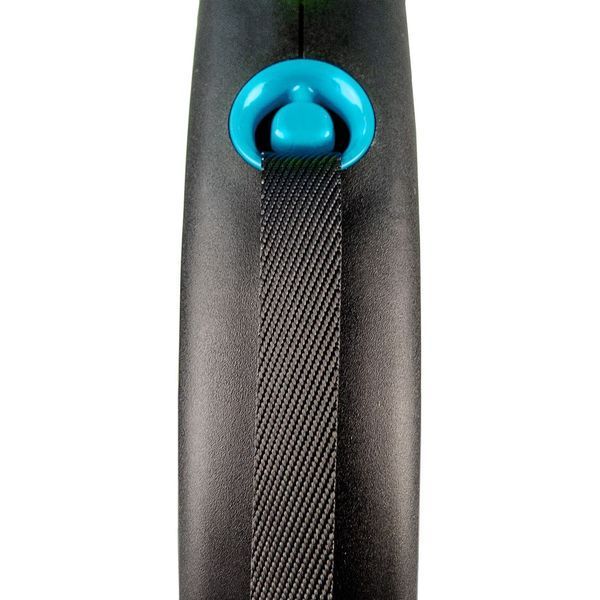 Повідець-рулетка Flexi для собак Black Design стрічка синя розмір M 5 м/25 кг 1111162166 фото