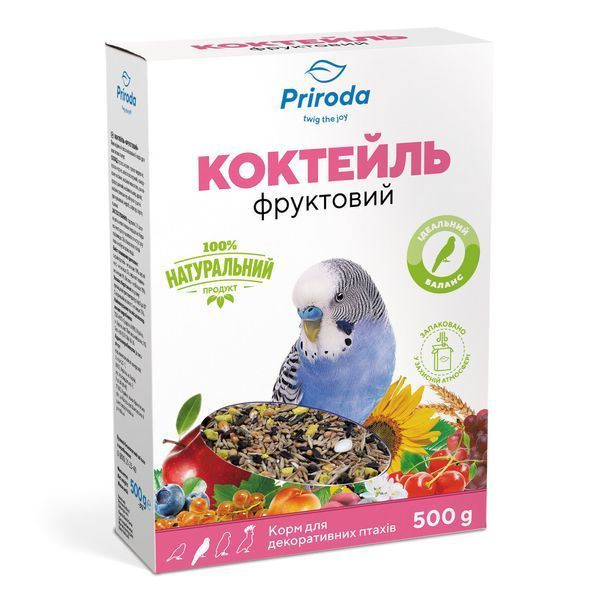 Корм Природа Коктейль для хвилястих папуг фруктовий 500 г 1111153824 фото