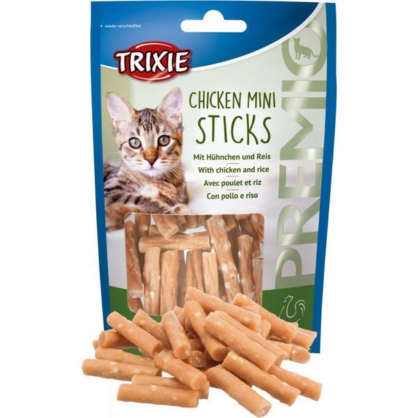 Ласощі Trixie Premio Chicken Mini Sticks для котів мініпалички з куркою та рисом 50 г 1111133313 фото