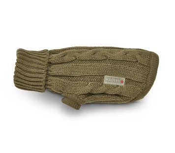 Вязаный свитер для собаки Wolters Cable Knit с узором коса 40 см Оливковый 29610 фото