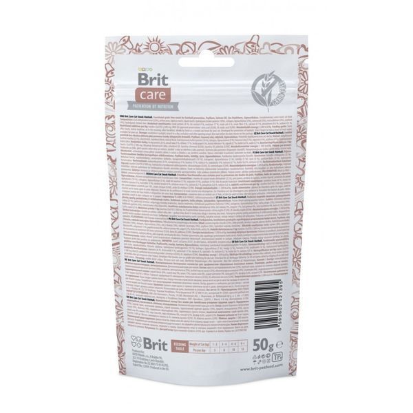 Ласощі Brit Care Functional Snack Hairball д/котів для виведення шерсті з качкою 50 г 1111158250 фото