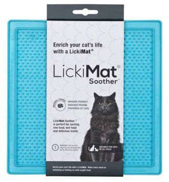 Лизальний килимок антистрес для котів LickiMat Soother Turquoise Cat, м'яка основа 27782 фото