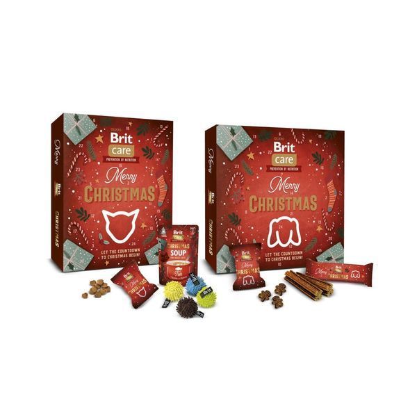 Адвент-календар Brit Care Advent Calendar Christmas для котів асорті ласощі 22 шт, суп 1 шт, іграшка 1 шт 1111215152 фото