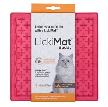 Лизальний килимок антистрес для котів LickiMat Buddy Pink Cat, м'яка основа 27790 фото