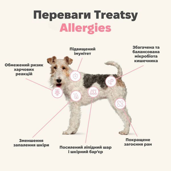 Гіпоалергенний вітамінний комплекс для собак Treatsy Allergies 180 г 60 шт 32744 фото