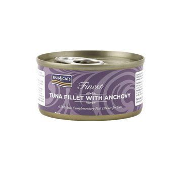 Натуральний вологий корм для котів Fish4Cats Finest Філе тунця з анчоусом 70 г 41719 фото