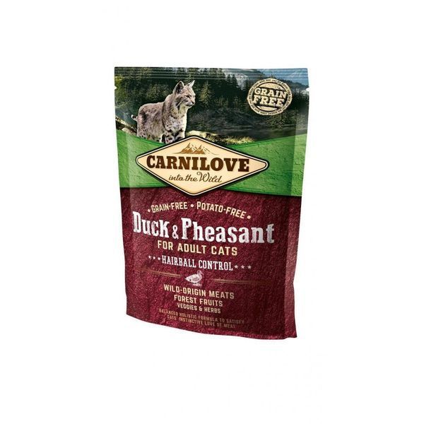 Корм сухий Carnilove Cat Hairball Controll для дорослих котів для виведення шерстяних грудочок з качкою та фазаном 400 г 1111145058 фото