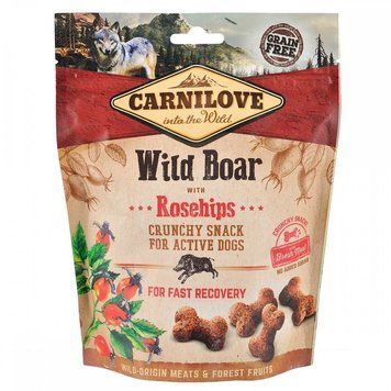 Ласощі Carnilove Dog Crunchy Snack Wild Boar with Rosehips для активних собак для швидкого відновлення з диким кабаном та ши 1111153869 фото