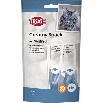 Ласощі Trixie Creamy Snacks для котів з білою риби 5 шт х 14 г 1111176339 фото