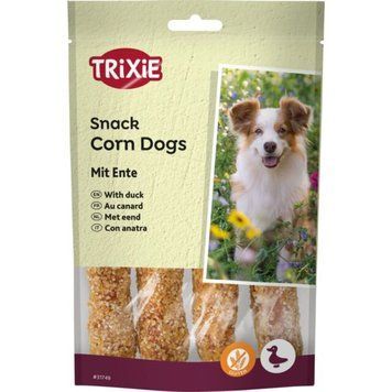 Ласощі Trixie Corn Dogs with Duck для собак з качкою і сиром&rsquo;ятною шкірою 100 г 1111148905 фото