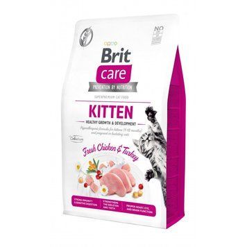 Корм сухий Brit Care Cat Grain Free Kitten Healthy Growth and Development для кошенят для здорового зростання та розвитку 2 1111162349 фото