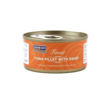 Натуральний вологий корм для котів Fish4Cats Finest Філе тунця з кальмаром 70 г 41720 фото