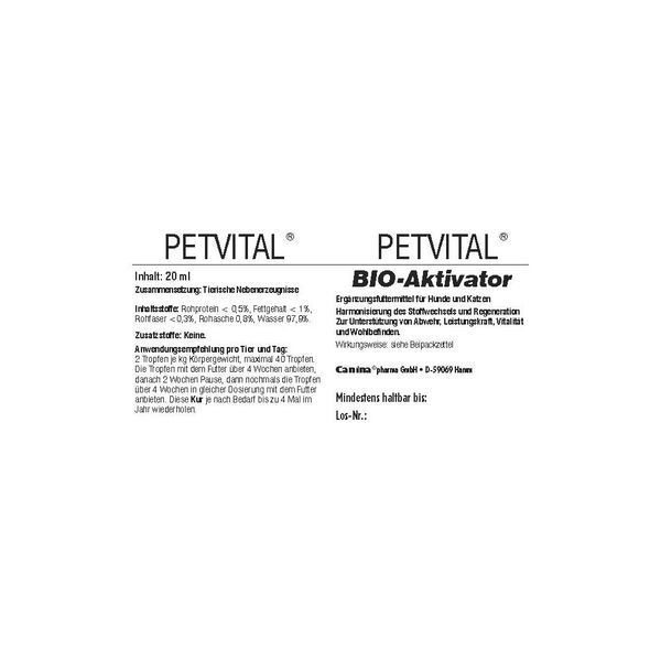 Мінеральний комплекс Canina PetVital Bio-Aktivator для собак та котів комплекс з амінокислотами та залізом 20 мл 1111111989 фото