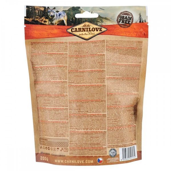 Ласощі Carnilove Dog Crunchy Snack Ostrich with Blackberries для собак для здоров я серця зі страусом та ожиною 200 г 1111153870 фото