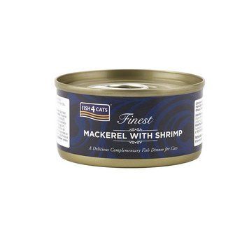 Натуральний вологий корм для котів Fish4Cats Finest Скумбрія з креветками 70 г 41722 фото