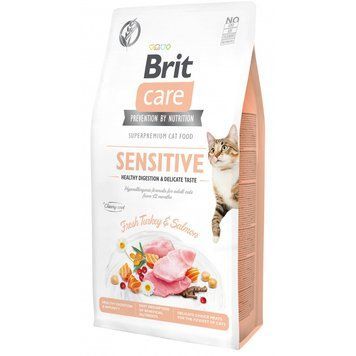 Корм сухий Brit Care Cat Grain Free Sensitive HDigestion Delicate Taste для дорослих котів з чутливим травленням з індичкою 1111162351 фото