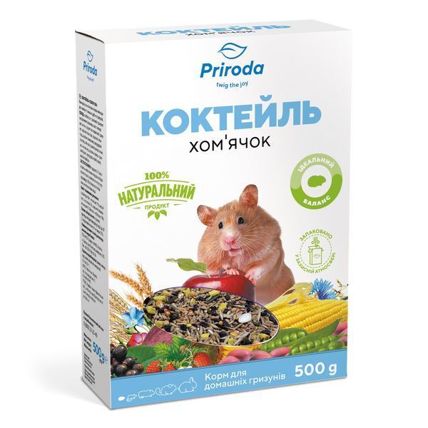 Корм Природа Коктейль Хом&rsquo;ячок для хом&rsquo;ячків та інших дрібних гризунів 500 г 1111146903 фото