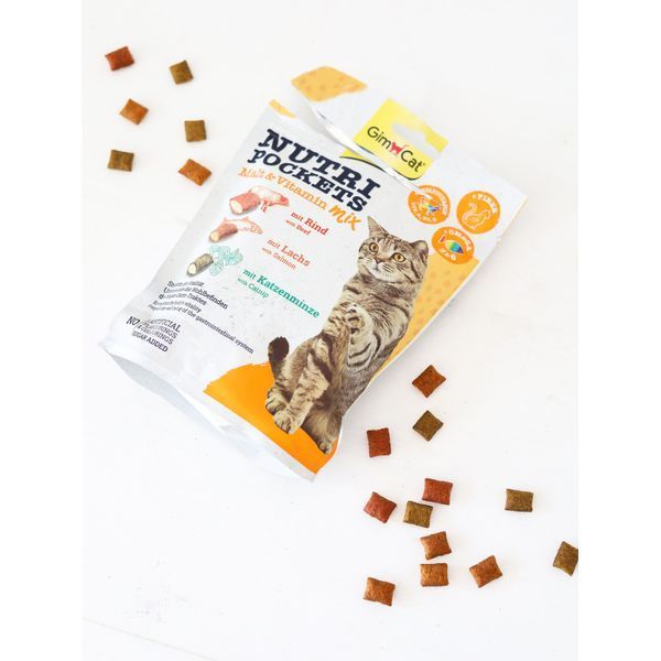 Вітамінні ласощі GimCat Nutri Pockets для котів для зміцнення імунітету мультивітамін мікс 150 г 1111138659 фото
