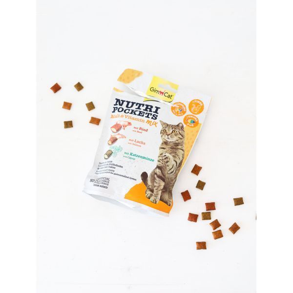 Вітамінні ласощі GimCat Nutri Pockets для котів для зміцнення імунітету мультивітамін мікс 150 г 1111138659 фото