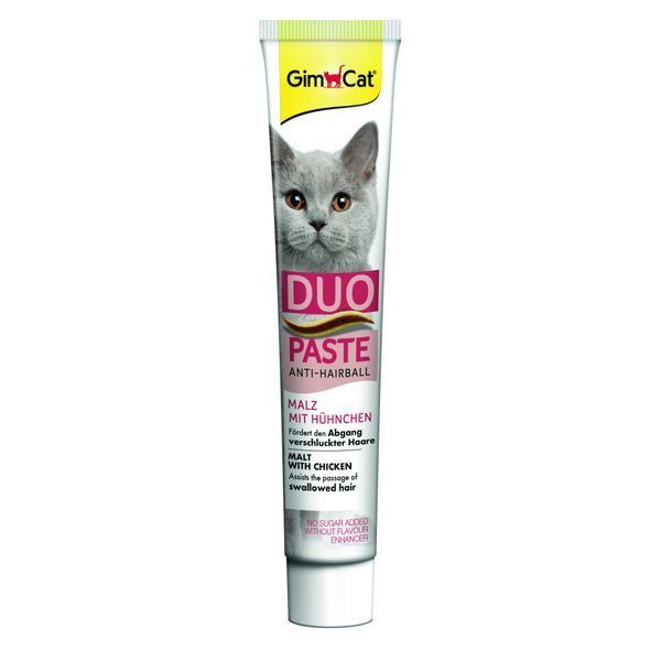 Паста GimCat DUO PASTE Anti-hairboll malt with chicken для котів з чутливим травленням усіх порід мальт та курка 50г 1111183697 фото