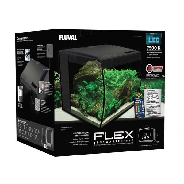 Акваріум Fluval Flex з обладнанням чорний скло пластик 34 л 1111145972 фото