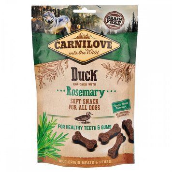 Ласощі Carnilove Dog Semi Moist Snack Duck with Rosemary для собак для здорових зубів і ясен з качкою та розмарином 200 г 1111154400 фото