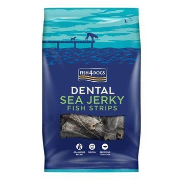 Натуральні ласощі для собак з 100% Шкіри Білої Риби Fish4Dogs Sea Jerky Рибні смужки 500 г 43872 фото