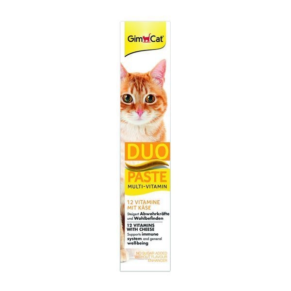 Паста GimCat DUO PASTE Multi-vitamin 12 vitamins with cheese для котів усіх порід 12 вітамінів та сир 50г 1111183699 фото