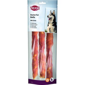 Ласощі Trixie Denta Fun Rolls with Duck для собак Паличка для чищення зубів з качкою 28 см 250 г 3 шт 1111134920 фото