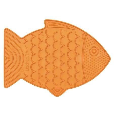 Лизальний килимок антистрес для кішок LickiMat Felix Orange у формі рибки 27799 фото