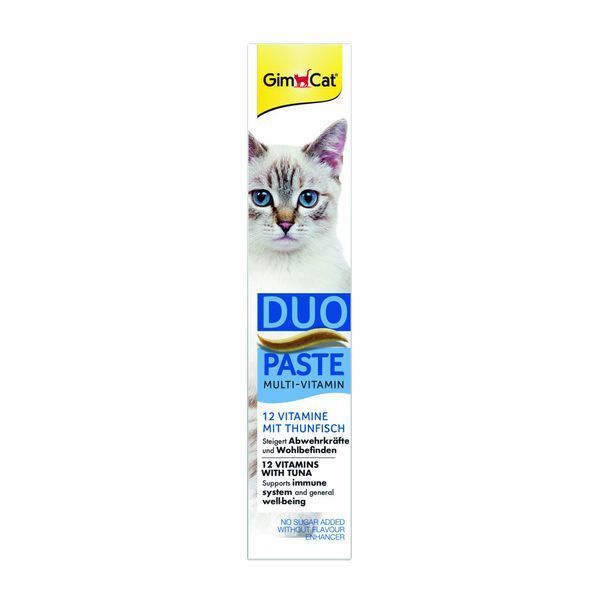 Паста GimCat DUO PASTE Multi-vitamin 12 vitamins with tuna для котів усіх порід 12 вітамінів та тунець 50г 1111183700 фото