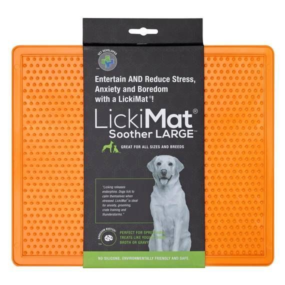 Лизальний килимок антистрес для собак LickiMat Soother XL Orange, м'яка основа 27757 фото