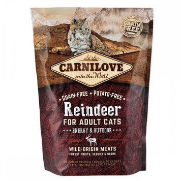 Корм сухий Carnilove Cat Energy and Outdoor для дорослих активних котів з північним оленем 400 г 1111145067 фото