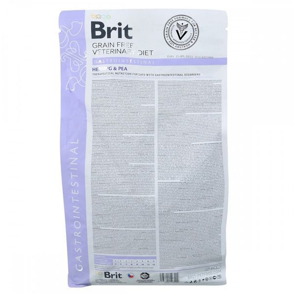 Корм сухий Brit Grain Free VetDiet Cat Gastrointestinal для котів при порушенні травлення з оселедцем лососем яйцем та горох 1111152751 фото