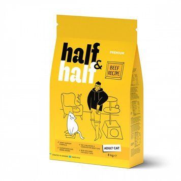 Корм сухий HalfHalf для дорослих котів із яловичиною 8 кг 1111175733 фото