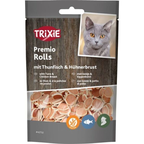 Ласощі Trixie Premio Tuna Rolls для котів шматочки з тунцем та куркою 50 г 1111139045 фото