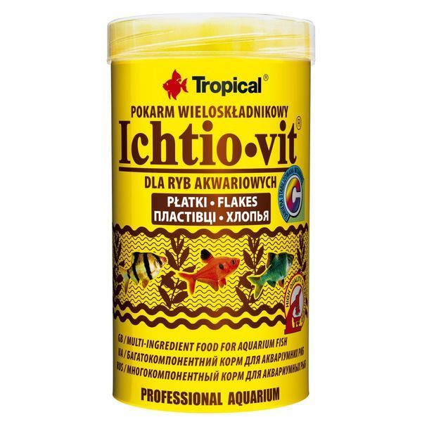 Корм Tropical Ichtio-Vit для всіх акваріумних риб пластівці 100 г/ 500 мл 1111138231 фото