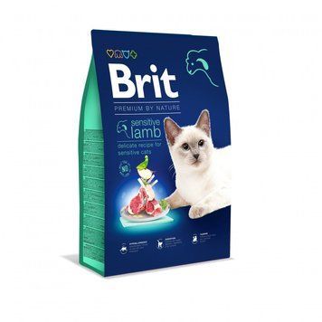 Корм сухий Brit Premium by Nature Cat Sensitive для котів із чутливим травленням з ягням 8 кг 1111167474 фото