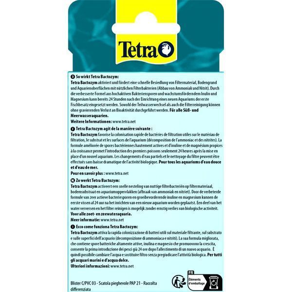 Засіб Tetra Bactozym для акваріума для стабілізації біологічної рівноваги 10 таблеток на 1000 л 8193 фото