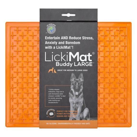 Лизальний килимок антистрес для собак LickiMat Buddy X Large Orange, м'яка основа 27754 фото